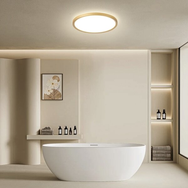 Brilagi - LED осветително тяло за баня ULTRA SLIM LED/24W/230V Ø 42 см златисто IP54