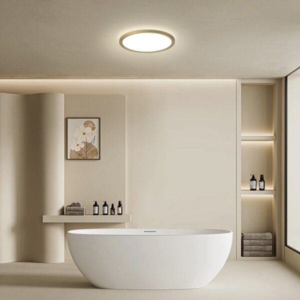 Brilagi - LED осветително тяло за баня ULTRA SLIM LED/12W/230V Ø 22,5 см златисто IP54