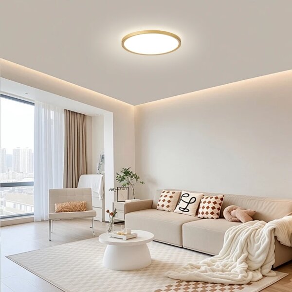 Brilagi - Ултра тънко LED осветително тяло за баня LED/18W/230V Ø 30 см златисто IP54