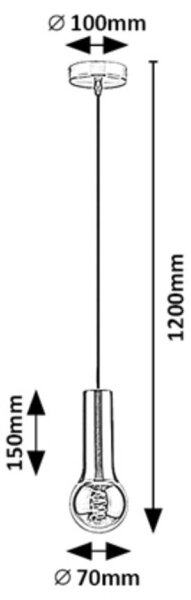 Rabalux 72015 - Пендел ZURIEL 1xE27/40W/230V
