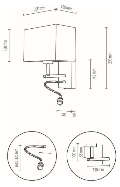 Spot-Осветление 57290974 - Аплик BOHO 1xE27/25W + LED/1W/230V дъб