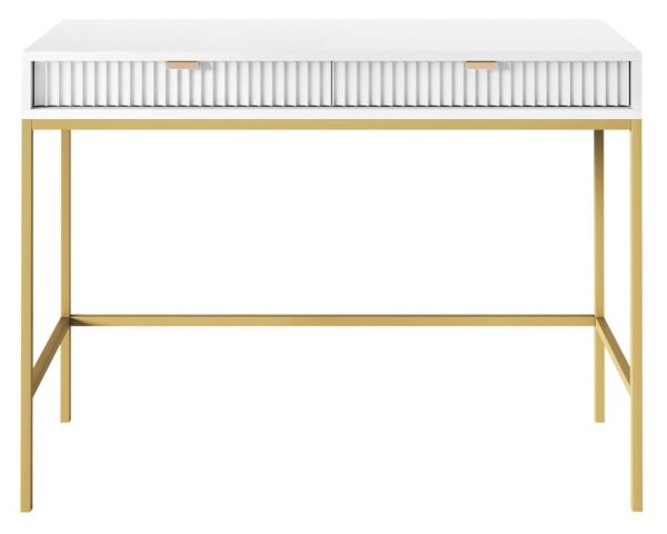 Странична маса NOVA 77x104 см бял/златист