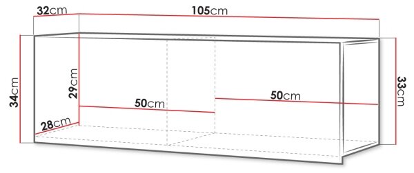 Стенен шкаф CALABRINI 34x105 см бял