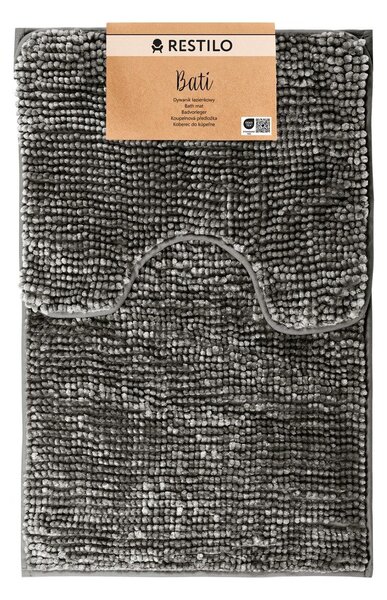 Тъмносиви килими за баня в комплект от 2 бр. WC 80x50 cm Bati – Restilo