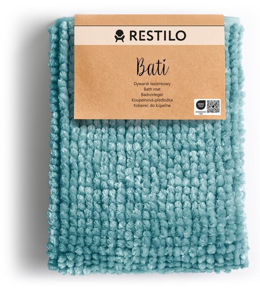 Тюркоазен килим за баня 70x120 cm Bati – Restilo