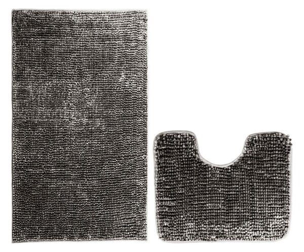Тъмносиви килими за баня в комплект от 2 бр. WC 80x50 cm Bati – Restilo