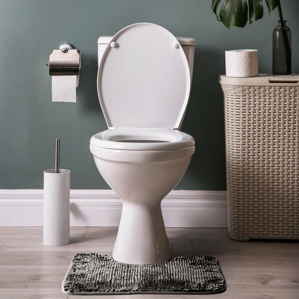 Тъмносиви килими за баня в комплект от 2 бр. WC 80x50 cm Bati – Restilo