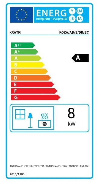 Kratki KOZA/AB/S/DR/BC - Стоманена камина KOZA/AB/S/DR/BC 8kW 150 мм