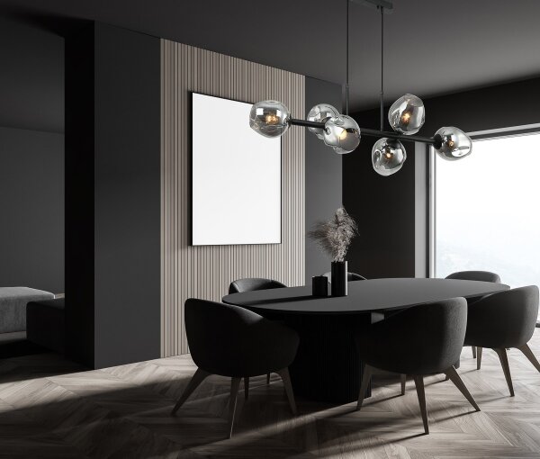 ITALUX PND-30843-6 BK+SG - Пендел BORGO 6xE27/40W/230V черен