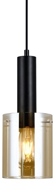 ITALUX PND-5581-1-BK+AMB - Пендел SARDO 1xE27/40W/230V черен/златист