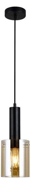 ITALUX PND-5581-1-BK+AMB - Пендел SARDO 1xE27/40W/230V черен/златист