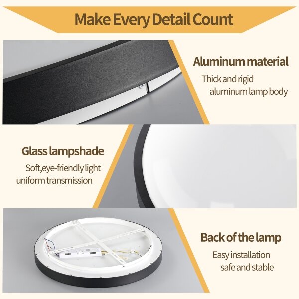 Brilagi - Димируемо LED осветително тяло GLASS POOL DOUBLE LED/80W/230V 60 см черно + дистанционно управление
