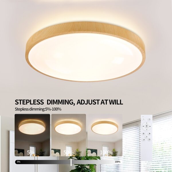 Brilagi-LED димируемо осветително тяло GLASS POOL DOUBLE LED/60W/230V 50 cm дървен декор +ДУ