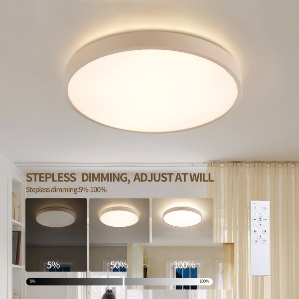 Brilagi - Димируемо LED осветително тяло GLASS POOL DOUBLE LED/48W/230V 40 см бежово + дистанционно управление