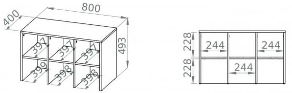 Шкаф за обувки SARPA 50x80 см бял/кафяв