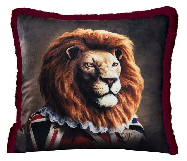 LION VELVET ДЕКО ВЪЗГЛАВНИЦА С ЦИП 43X43СМ