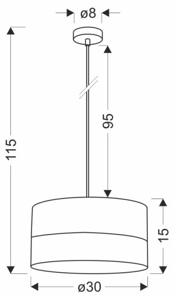 Пендел PORTO 1xE27/60W/230V черен/кафяв