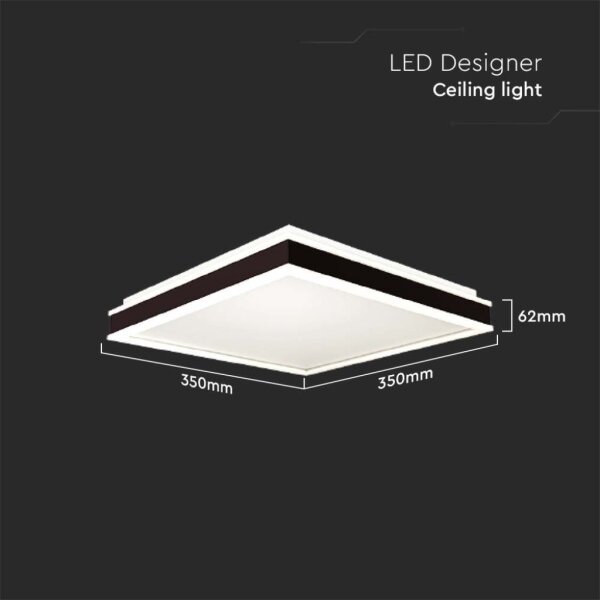 LED Плафониера LED/18W/230V 4000K 35x35 cm черен