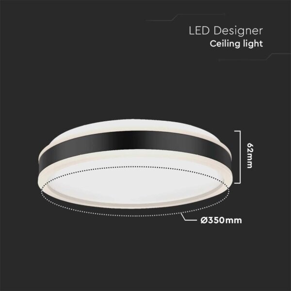 LED Плафониера LED/18W/230V 4000K черен