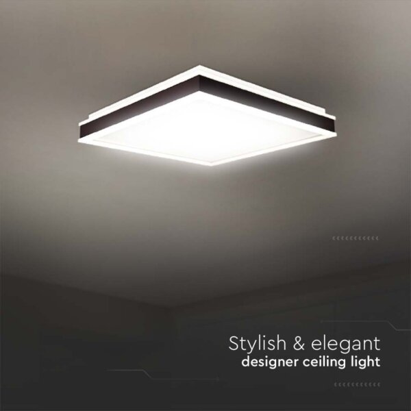 LED Плафониера LED/18W/230V 4000K 35x35 cm черен
