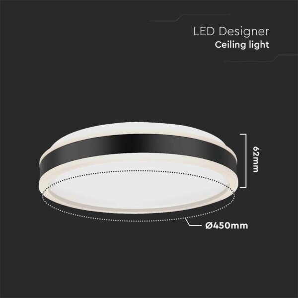 LED Плафониера LED/24W/230V 4000K черен