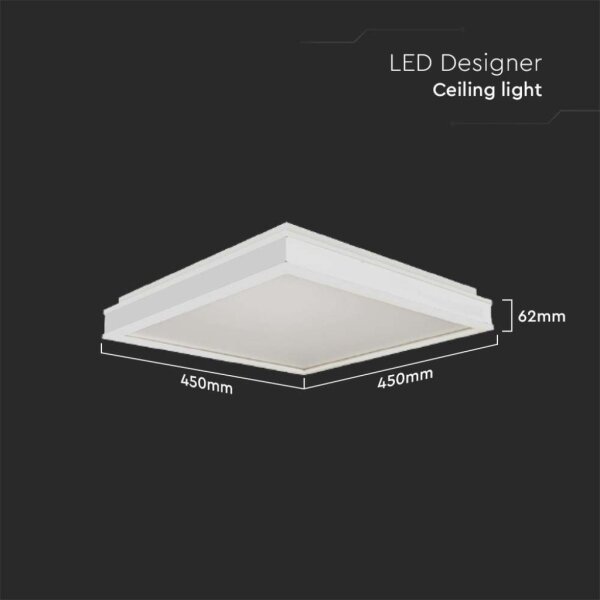 LED Плафониера LED/24W/230V 4000K 45x45 см бял