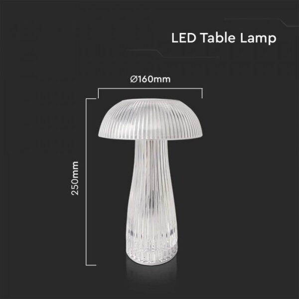 LED регулируема презареждаема настолна лампа LED/1W/5V 3000-6000K 1800 mAh прозр