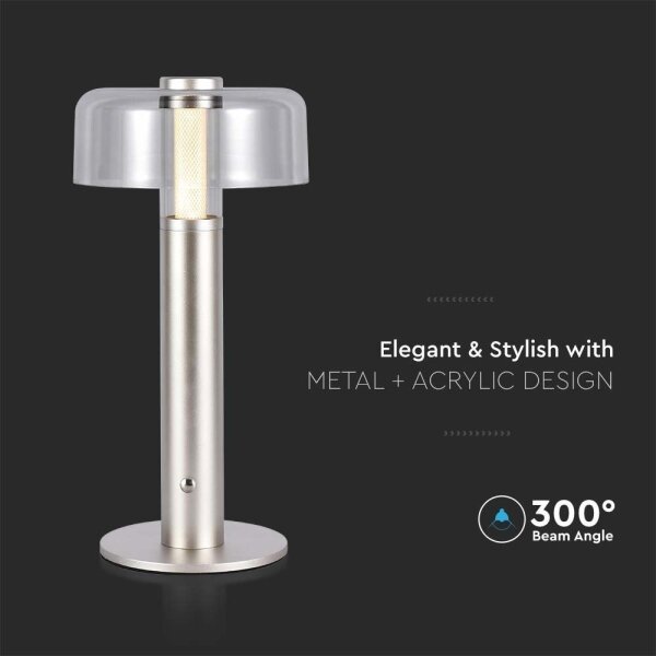 LED регулируема презареждаема настолна лампа LED/1W/5V 3000K 1800 mAh златна