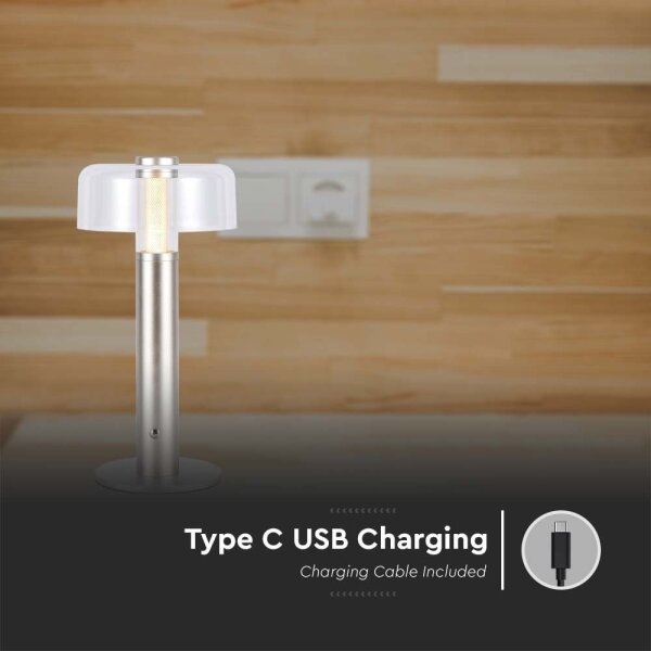 LED регулируема презареждаема настолна лампа LED/1W/5V 3000K 1800 mAh златна