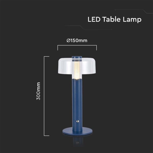 LED Димируема акумулаторна настолна лампа LED/1W/5V 3000K 1800 mAh син