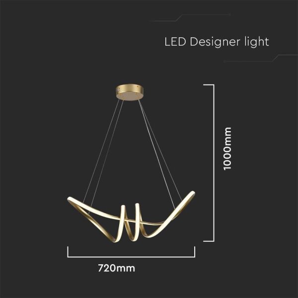 LED Пендел LED/24W/230V 3000K златист