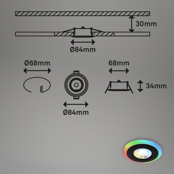 Briloner - К-кт 3x LED RGBW Димируема лампа за баня LED/5W/230V IP44 + д.у