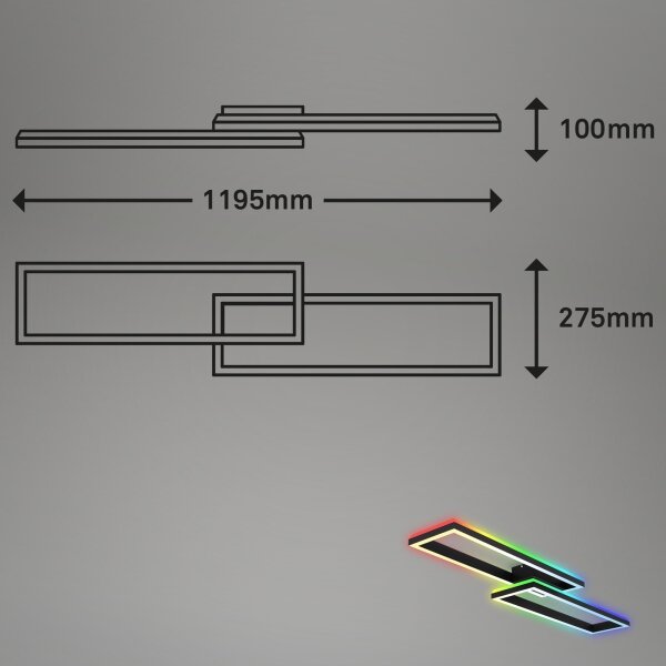 Brilo - LED RGBW Димируем полилей за повърхностен монтаж FRAME 2xLED/21W/230V 2700-6500K + д.у