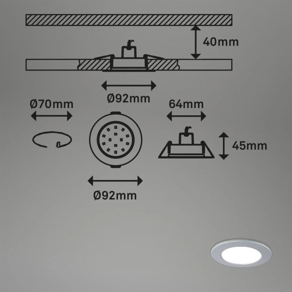 Briloner - К-кт 3x LED Димируема лампа за баня LED/4,8W/230V IP65