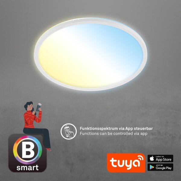 Brilo - LED Димируем плафон SLIM LED/22W/230V Wi-Fi Tuya + д.у