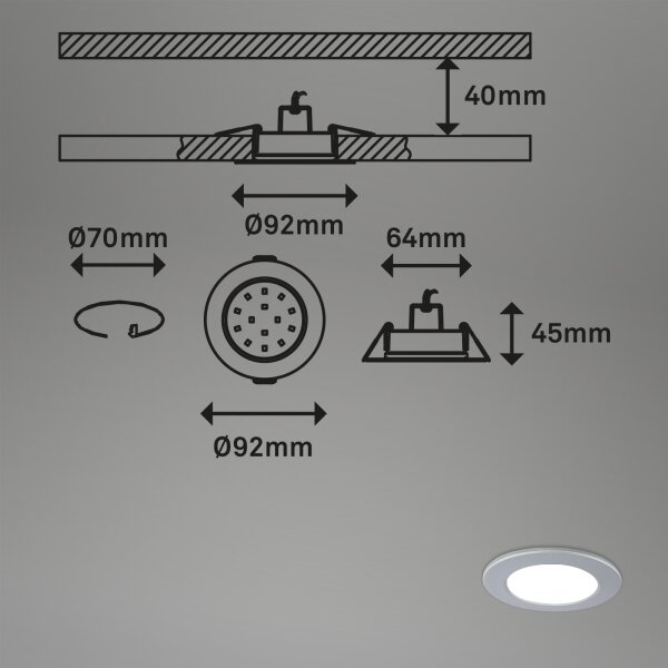 Briloner - К-кт 3x LED Димируема лампа за баня LED/4,8W/230V IP44