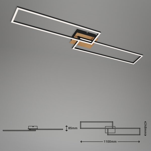 Brilo - LED Димируем полилей за повърхностен монтаж FRAME 2xLED/20W/230V 2700-5000 + д.у