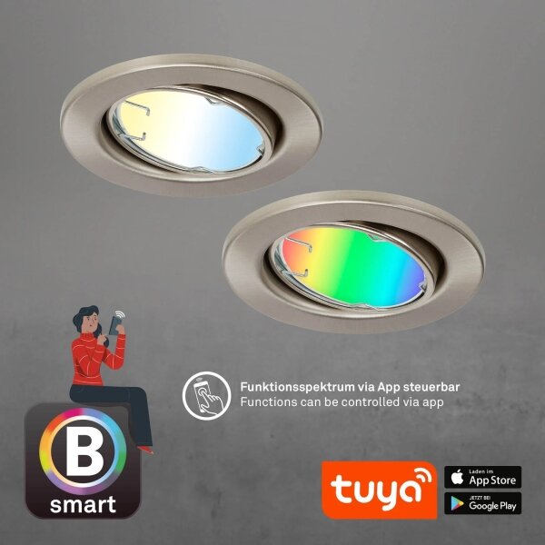 Brilo - К-кт 3x LED RGBW Димируема лампа за баня GU10/4,9W/230V Tuya + д.у