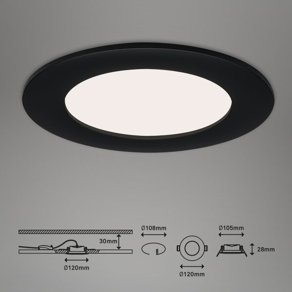 Brilo - Комплект от 3 бр. вградени LED таванни осветителни тела за баня FLAT LED/6W/230V IP44