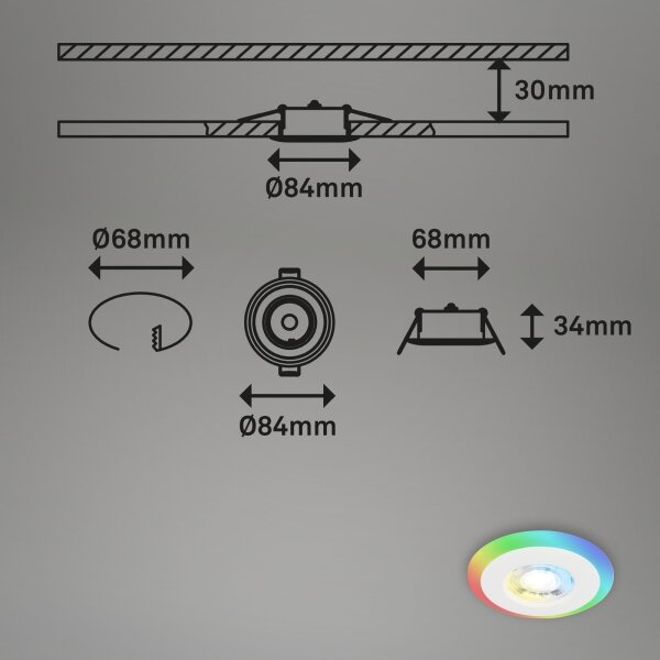 Briloner - К-кт 3x LED RGBW Димируема лампа за баня LED/5W/230V IP44 + д.у