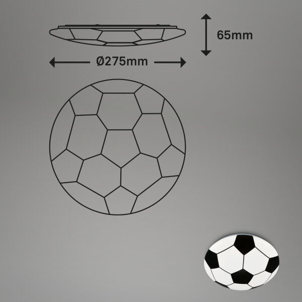 Brilo - LED Детска плафониера FOTBALL LED/12W/230V