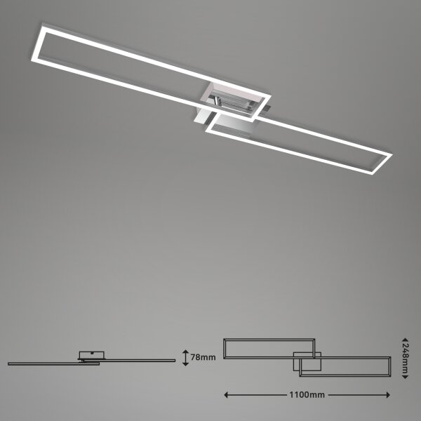 Brilo - LED Димируем полилей за повърхностен монтаж FRAME 2xLED/20W/230V + д.у