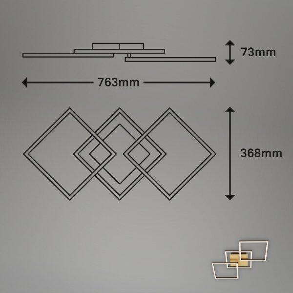 Brilo - LED Димируем полилей за повърхностен монтаж FRAME LED/30W/230V