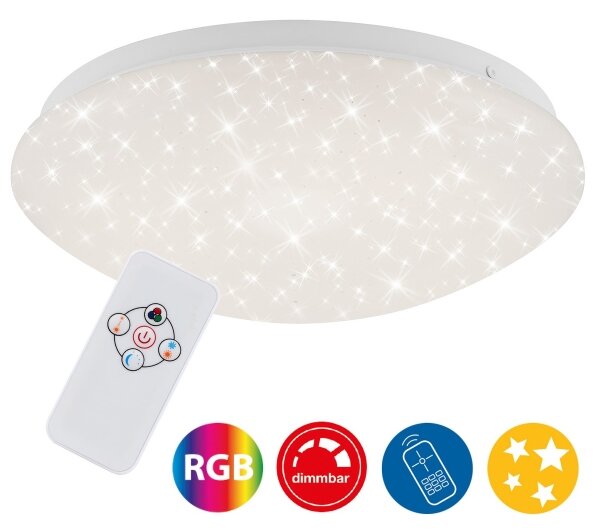 Brilo - RGBW Димируем плафон STARRY SKY LED/10W/230V + д.у