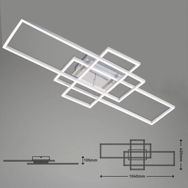 Brilo - LED Димируем полилей за повърхностен монтаж FRAME LED/51W/230V хром + д.у