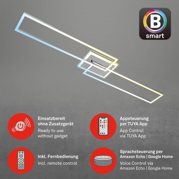 Brilo - LED Димируем полилей за повърхностен монтаж FRAME 2xLED/20W/230V Wi-Fi Tuya + д.у