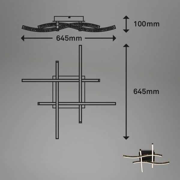 Brilo - LED Полилей за повърхностен монтаж REY 4xLED/6W/230V черен