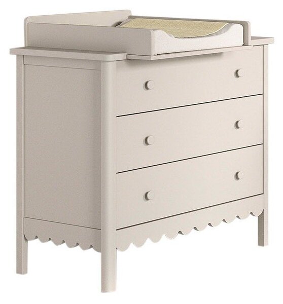 Бежов детски скрин с маса за преповиване 89x90x55 cm Swingo – Vipack