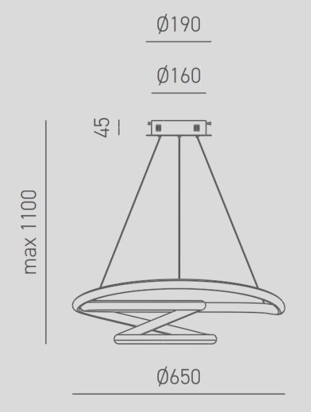 Gea Luce DIVA S G TITANIO- LED Димируем пендел DIVA LED/44W/230V сив