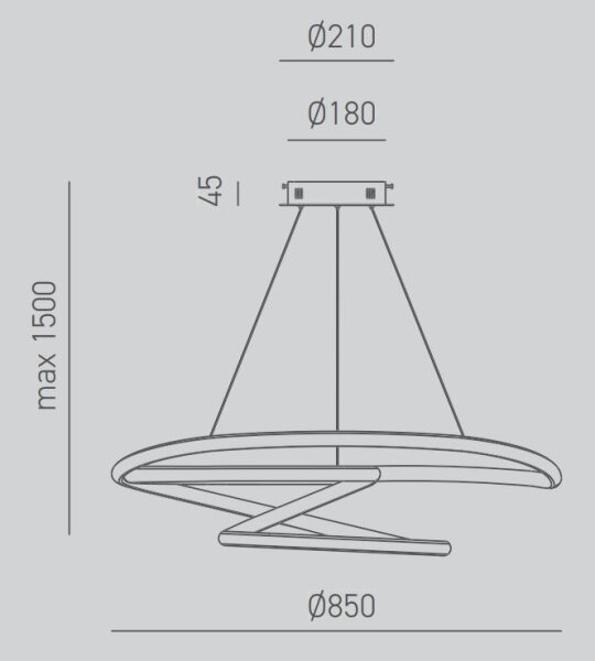 Gea Luce DIVA S/S TITANIO- LED Димируем пендел DIVA LED/80W/230V сив